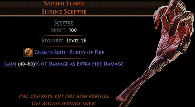 Path of Exile 2 Sacred Flame Shrine Scepter